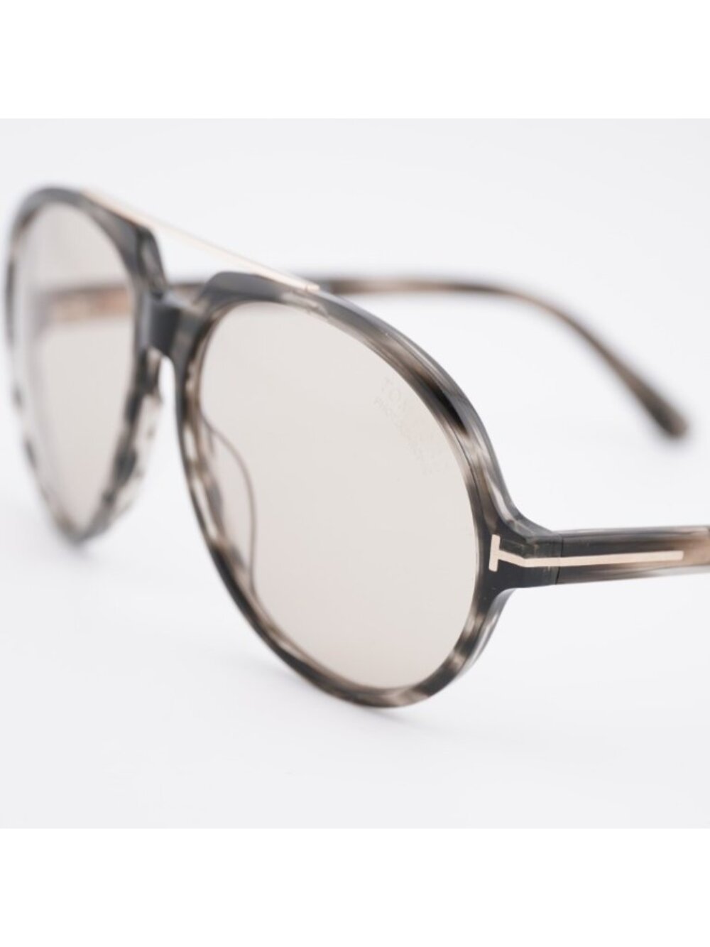 Tom Ford Aalto FT1210 56E Sunglasses Coloured Havana Aviator Frame, Brown Lenses - Picture 8 of 10